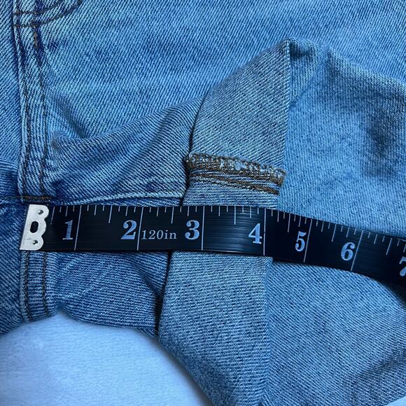 Madewell High Rise Mid Length Denim Shorts Woodvale Wash Size 23 Raw Hem - Picture 11 of 12